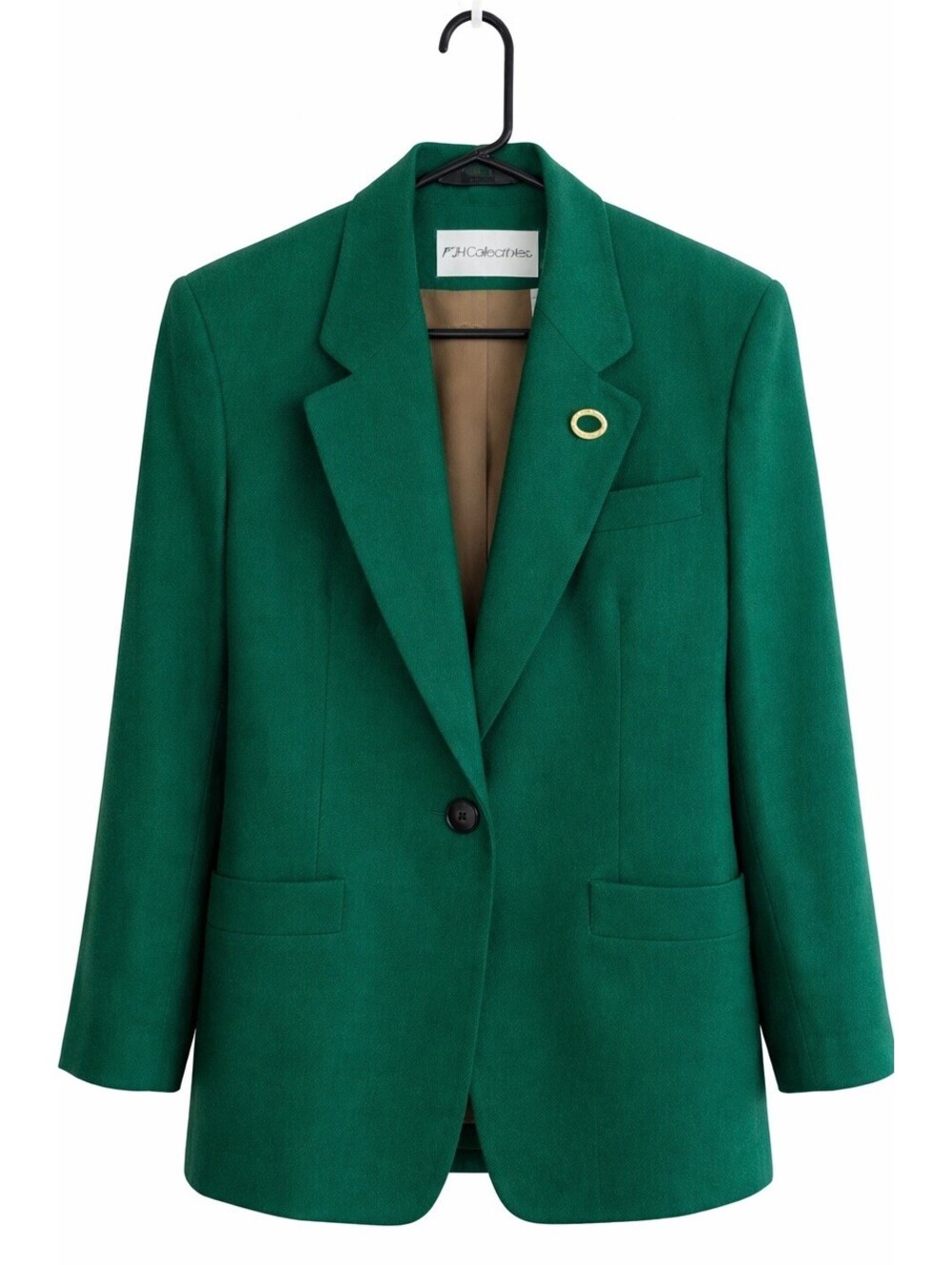 VTG JH Collectibles Green Wool Blazer WMN 4 USA Made Classic Tailored Jacket